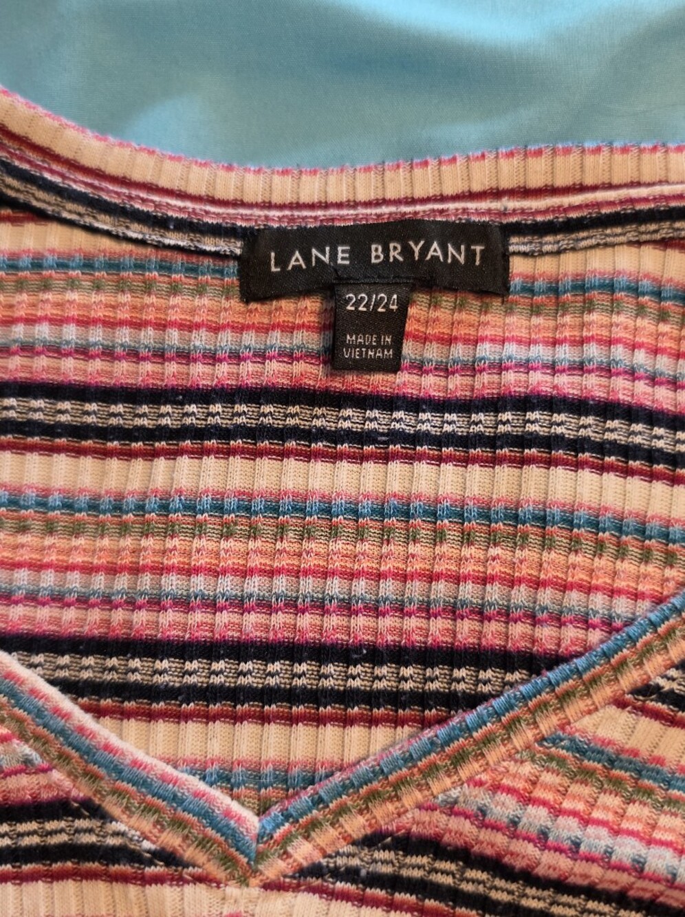 Lane Bryant Multicolor Striped Short Sleeve Tee